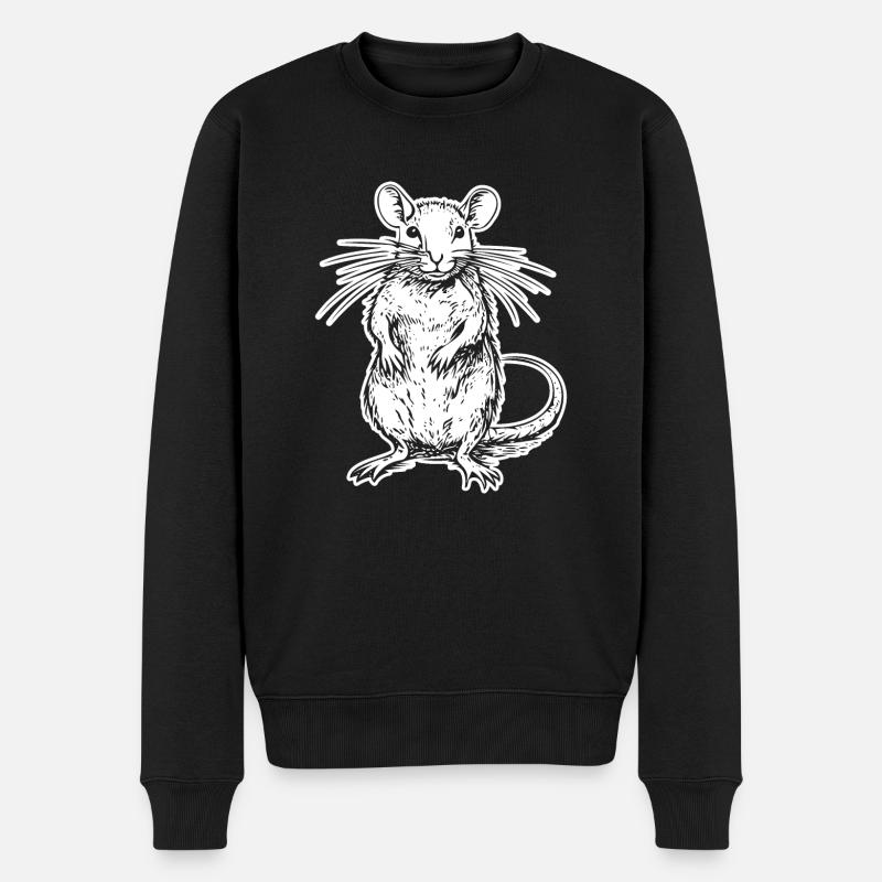 Rat, souris, rongeur, rats - Pull Premium bio Homme - noir