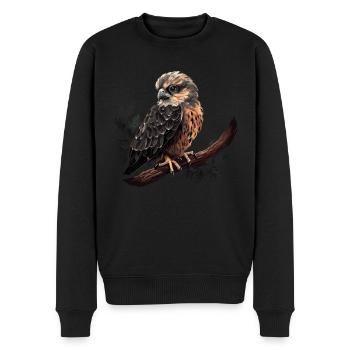 Oiseau faucon Oiseau de proie - Pull Premium bio Homme - noir - Devant - Nico (187cm)
