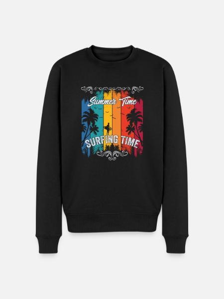 Summer Time Surfing Time - Men's Premium Organic Jumper - black