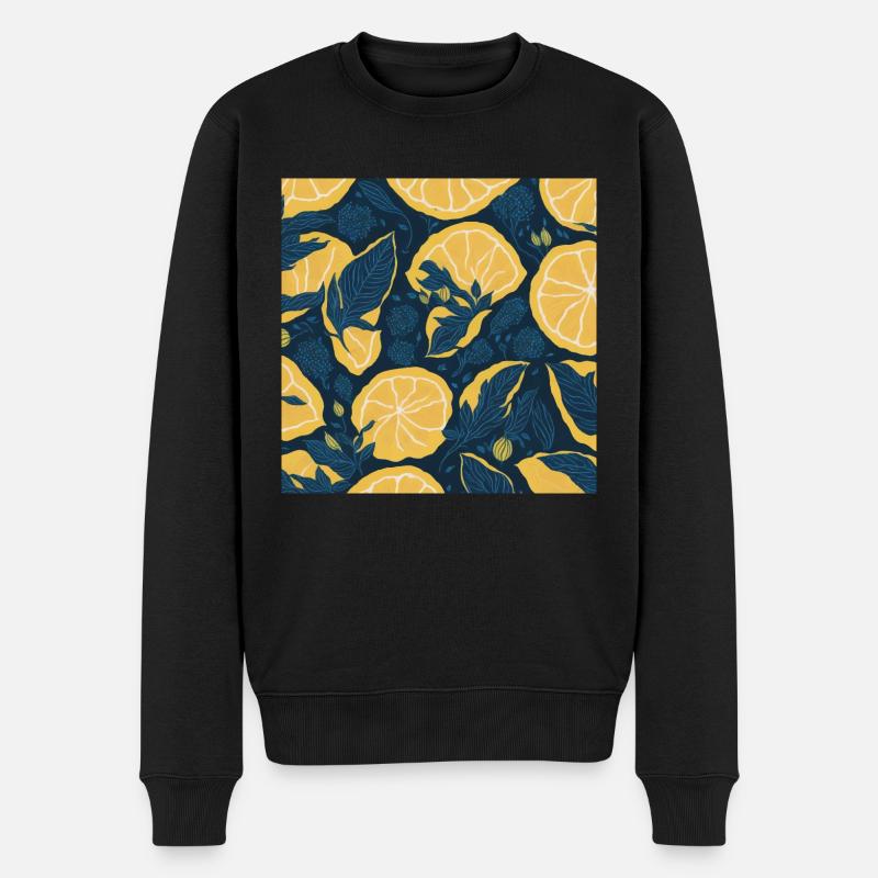 Zitrone - Männer Premium Bio Pullover - Schwarz