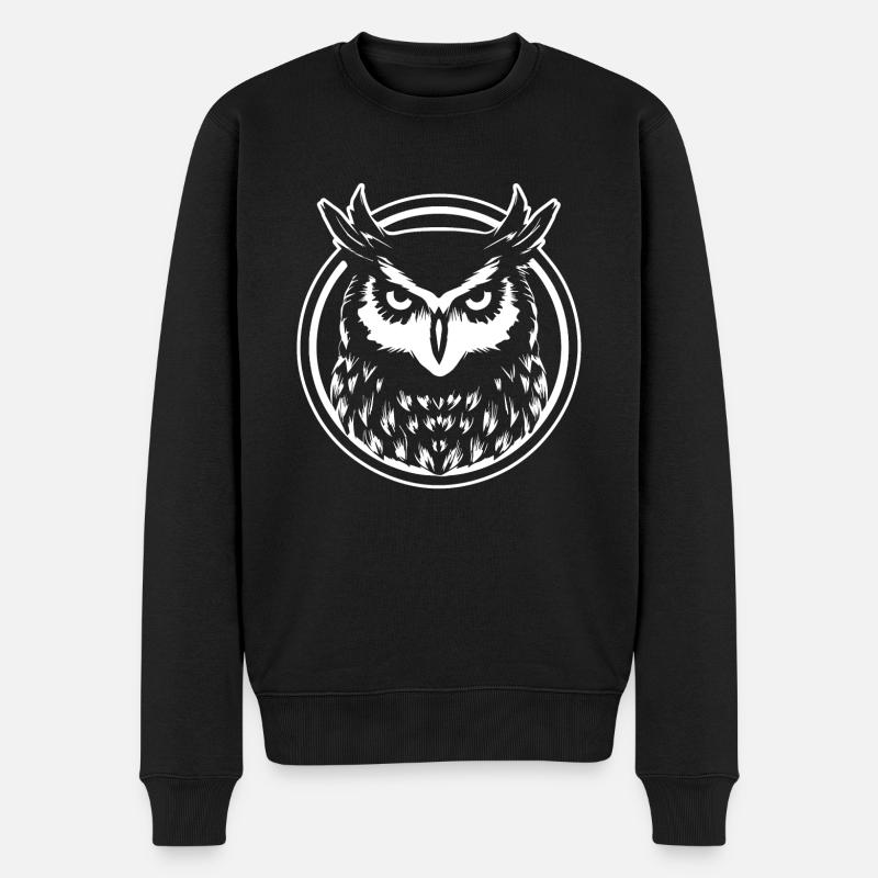 Hibou Hibou Oiseaux Oiseaux - Pull Premium bio Homme - noir