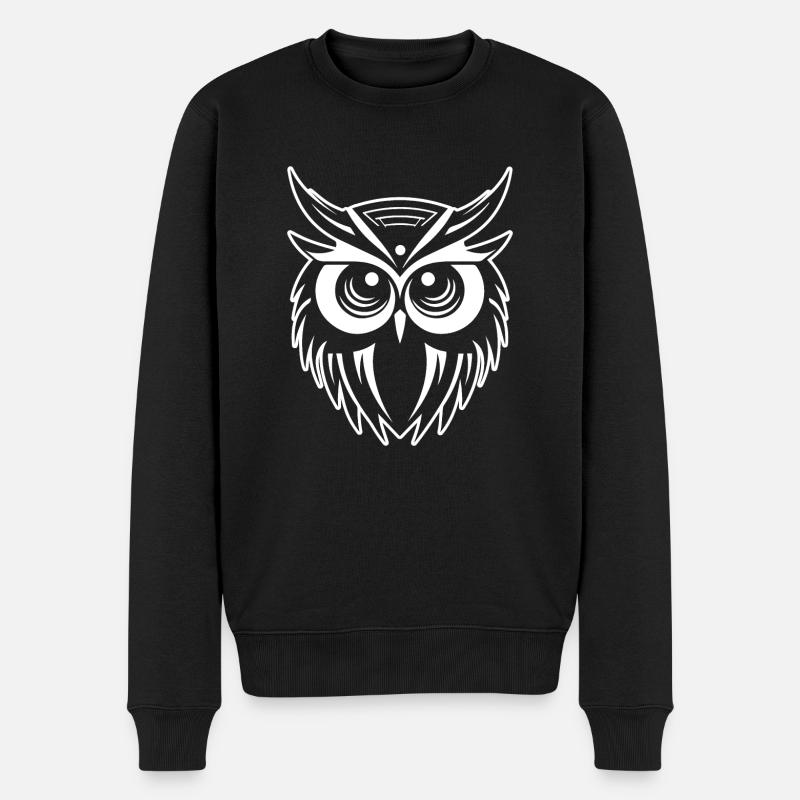 Hibou Hibou Oiseaux Oiseaux - Pull Premium bio Homme - noir