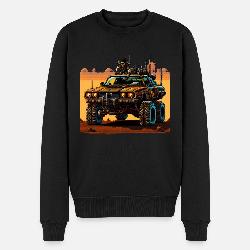 Postapokalyptischer Roadtrip - Männer Premium Bio Pullover - Schwarz
