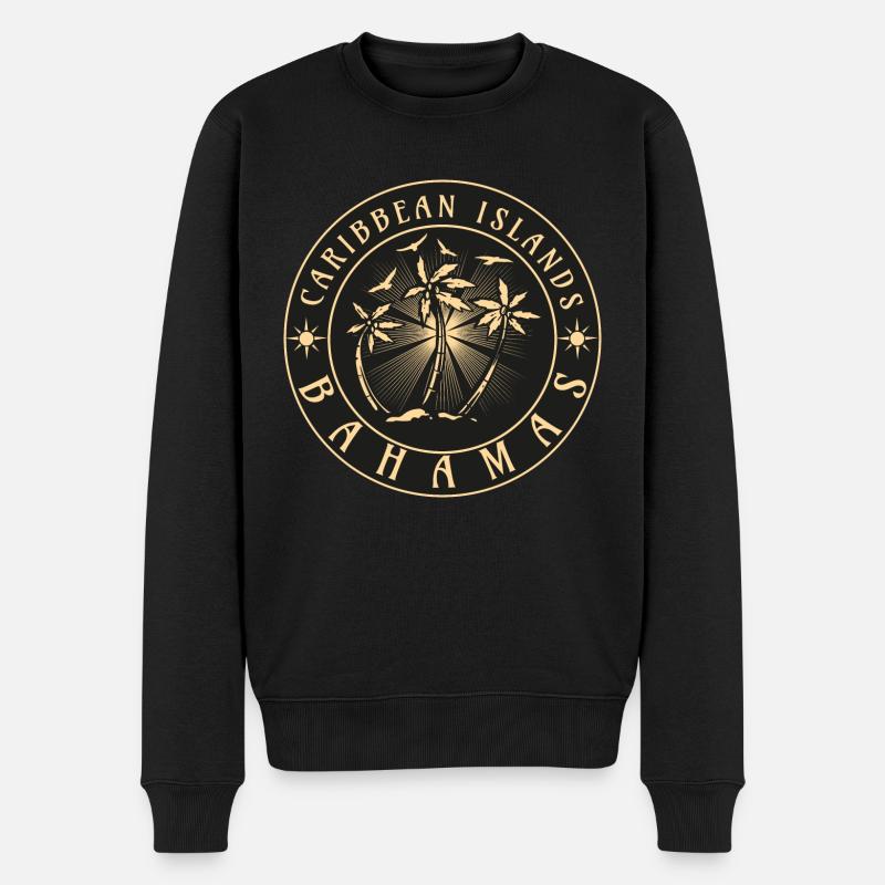 Karibische Inseln Bahamas Vintage - Männer Premium Bio Pullover - Schwarz