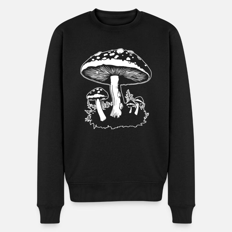 Champignon Cueilleur de champignons Champignons Champignons - Pull Premium bio Homme - noir