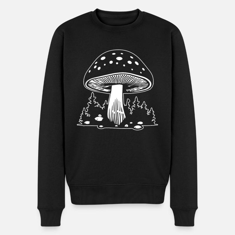 Champignon Cueilleur de champignons Champignons Champignons - Pull Premium bio Homme - noir