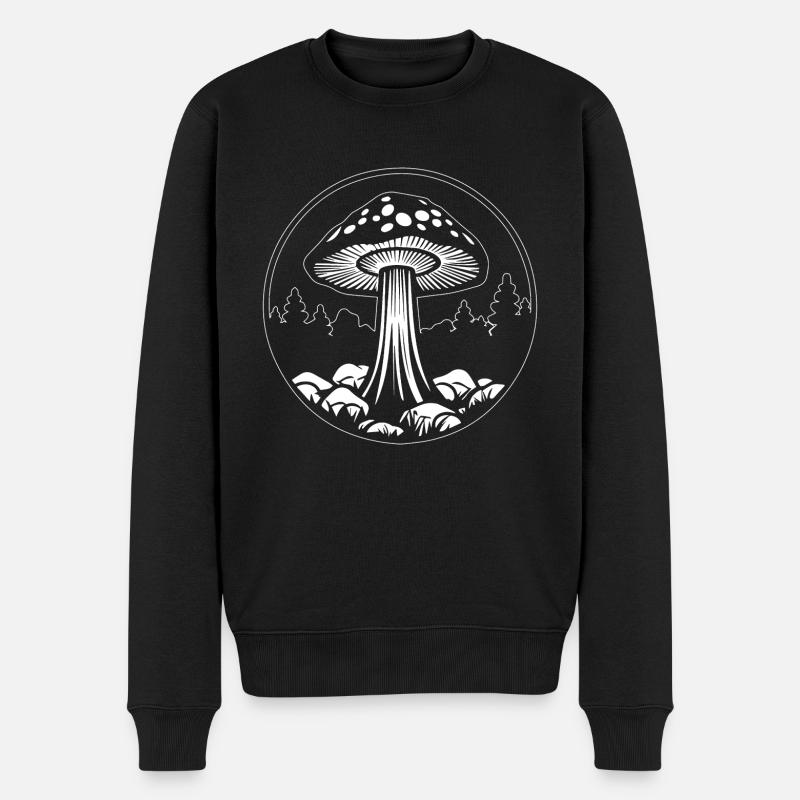 Champignon Cueilleur de champignons Champignons Champignons - Pull Premium bio Homme - noir