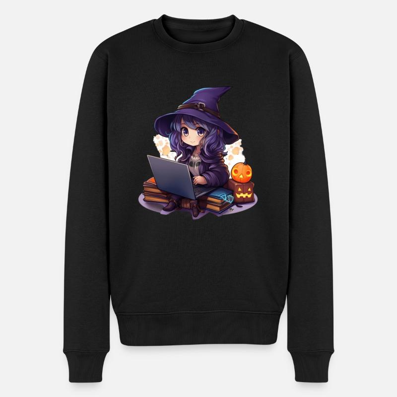 "Enchanting Witch Magic: Cartoonish Cutie!" - Männer Premium Bio Pullover - Schwarz
