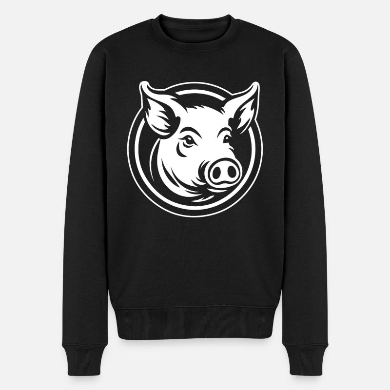 Schwein Schweinchen Sau - Männer Premium Bio Pullover - Schwarz