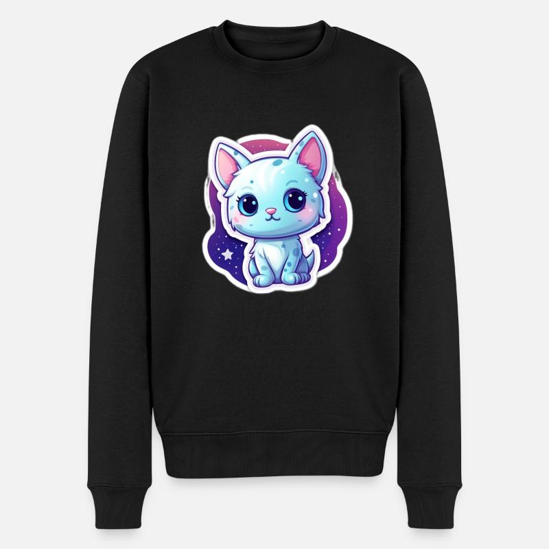 « Adorable astronaute félin: autocollant pour l’amour de l’espace - Pull Premium bio Homme - noir