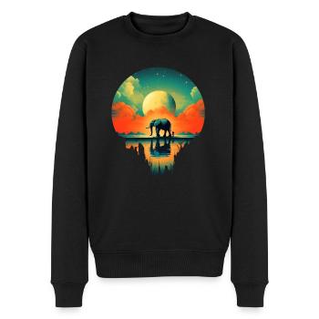 Itinérance des éléphants - Pull Premium bio Homme - noir - Devant - Nico (187cm)