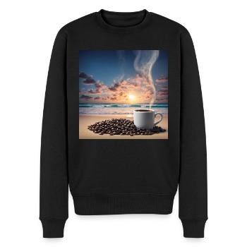 Tolle Tasse Kaffee, ungewöhnliches Design - Männer Premium Bio Pullover - Schwarz - Vorne - Nico (187cm)