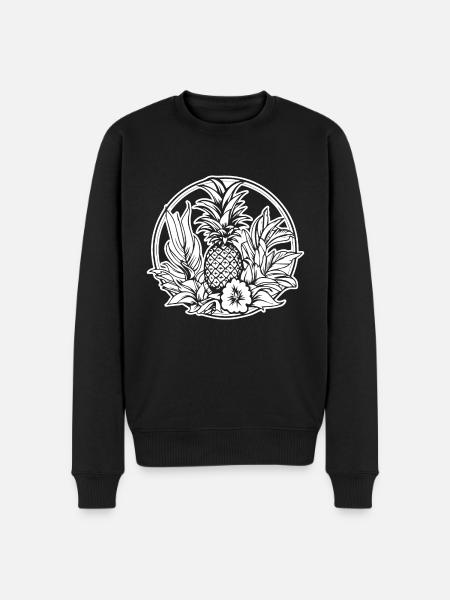 Ananas - Männer Premium Bio Pullover - Schwarz