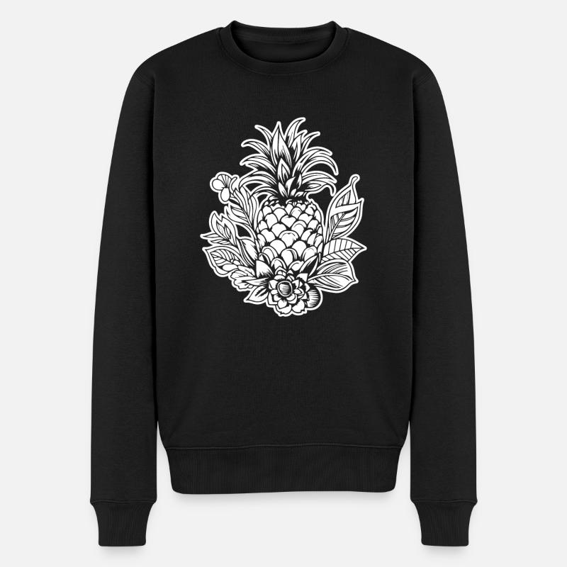 Ananas - Männer Premium Bio Pullover - Schwarz