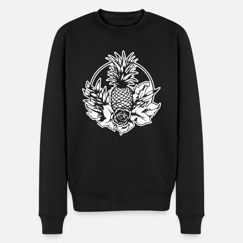 Ananas - Männer Premium Bio Pullover - Schwarz