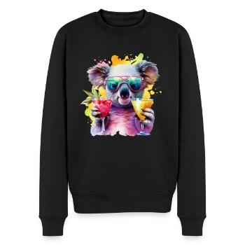Cocktails colorés de soirée de lunettes de soleil Koala fraîches - Pull Premium bio Homme - noir - Devant - Nico (187cm)