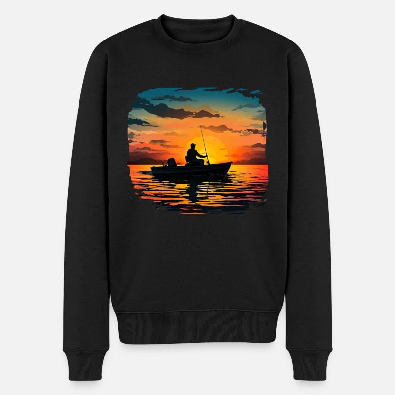 Pêcheurs en bateau - Pull Premium bio Homme - noir