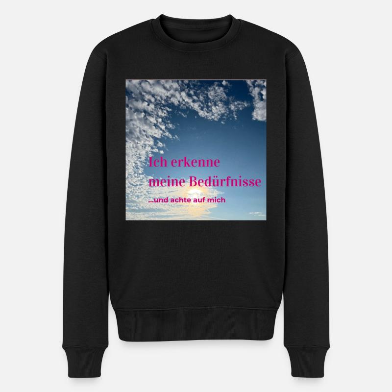 Ich erkenne meine Bedürfnisse - Männer Premium Bio Pullover - Schwarz