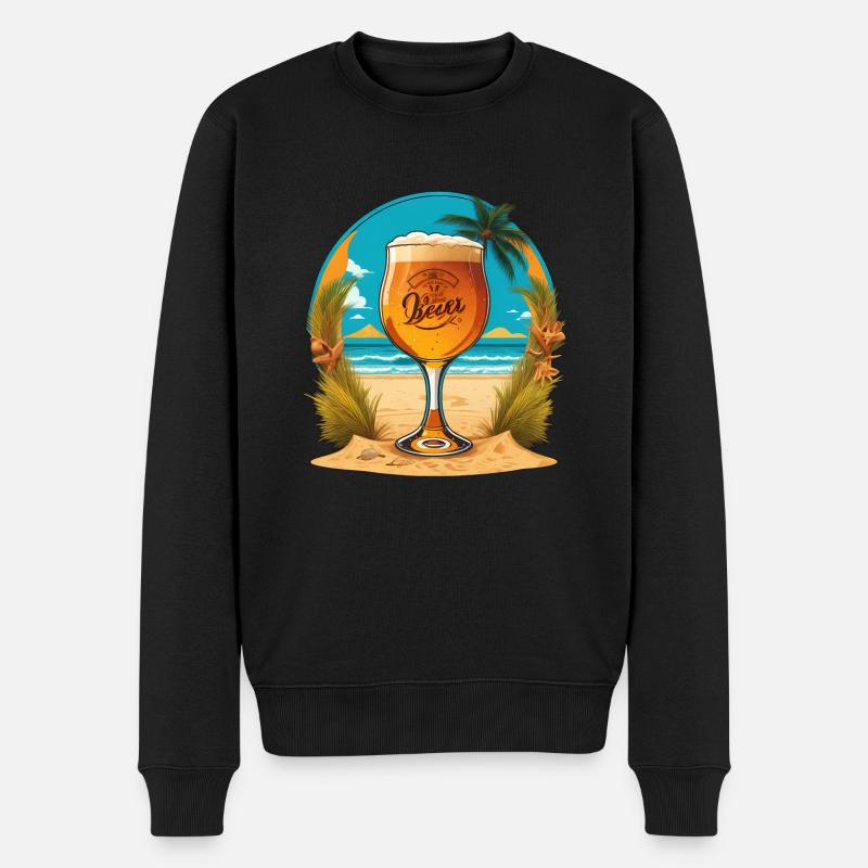 Verre de bière de plage - Pull Premium bio Homme - noir