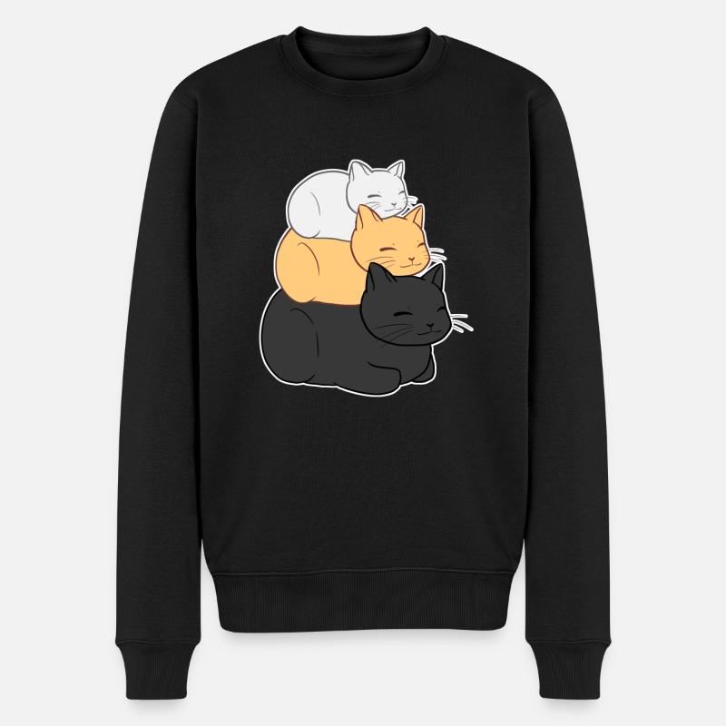 Kittytower Katzenturm - Männer Premium Bio Pullover - Schwarz