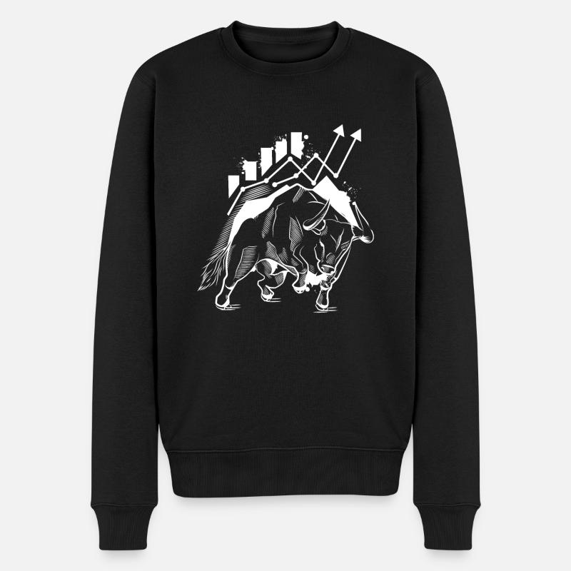 Bullish white - Männer Premium Bio Pullover - Schwarz