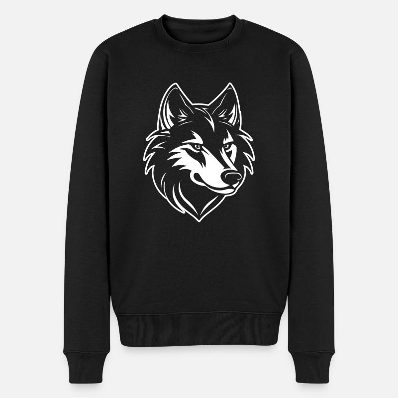 Wolf - Men's Premium Organic Jumper - black