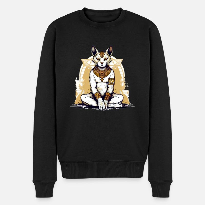 Le dieu chat Egyptien n°3 - Pull Premium bio Homme - noir