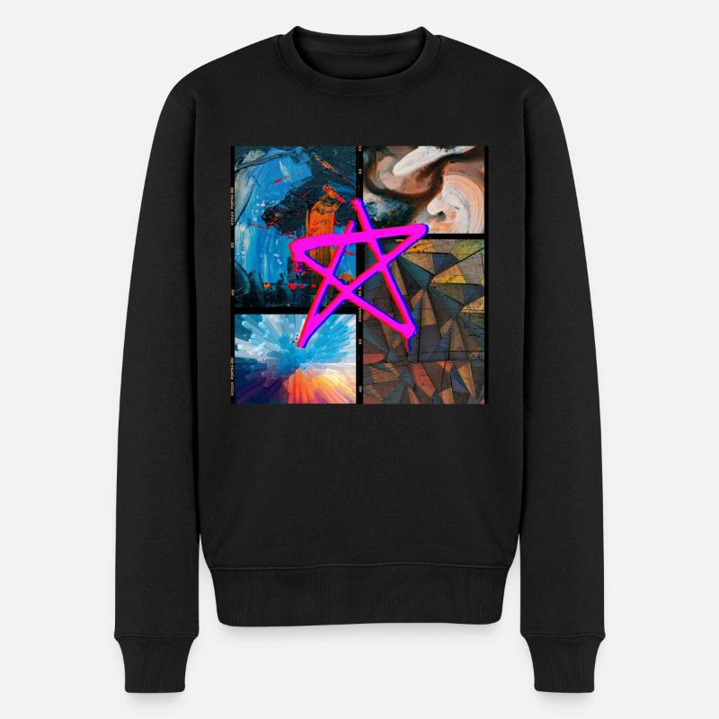 ABSTRACT - Männer Premium Bio Pullover - Schwarz