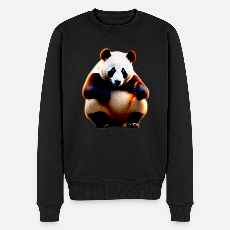 Panda Ours - Pull Premium bio Homme - noir
