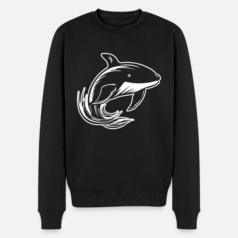 Baleine Poisson de mer - Pull Premium bio Homme - noir