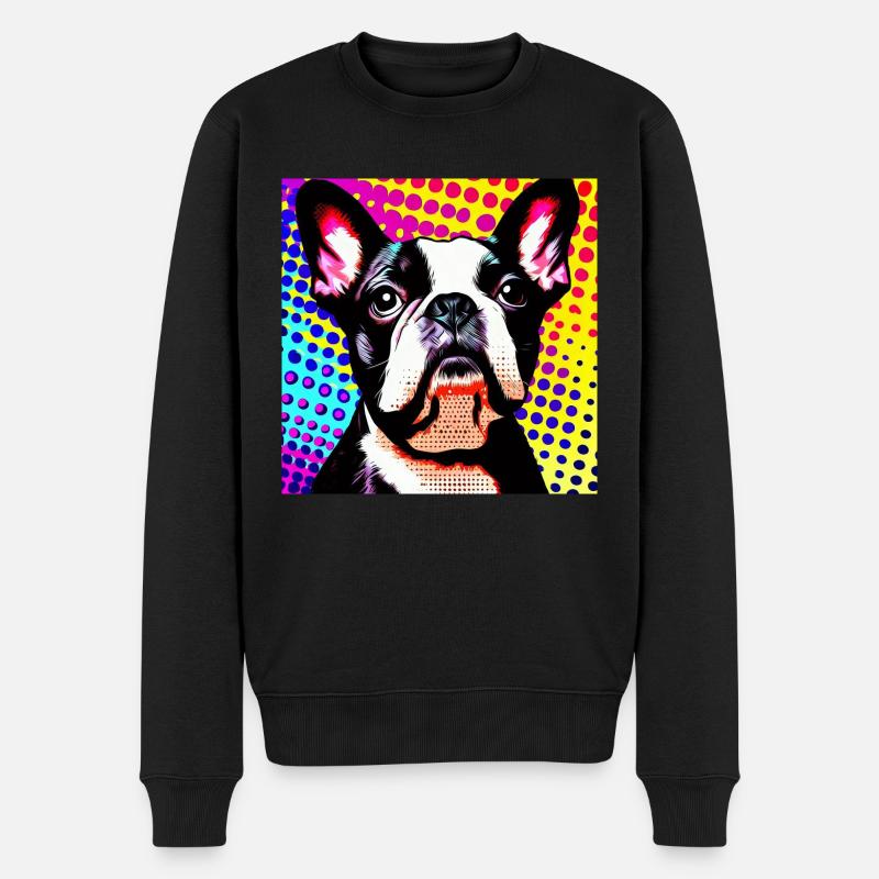 Boston Terrier Pop Art - Pull Premium bio Homme - noir