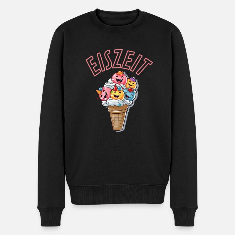 Eiszeit ist Sommerzeit - Männer Premium Bio Pullover - Schwarz