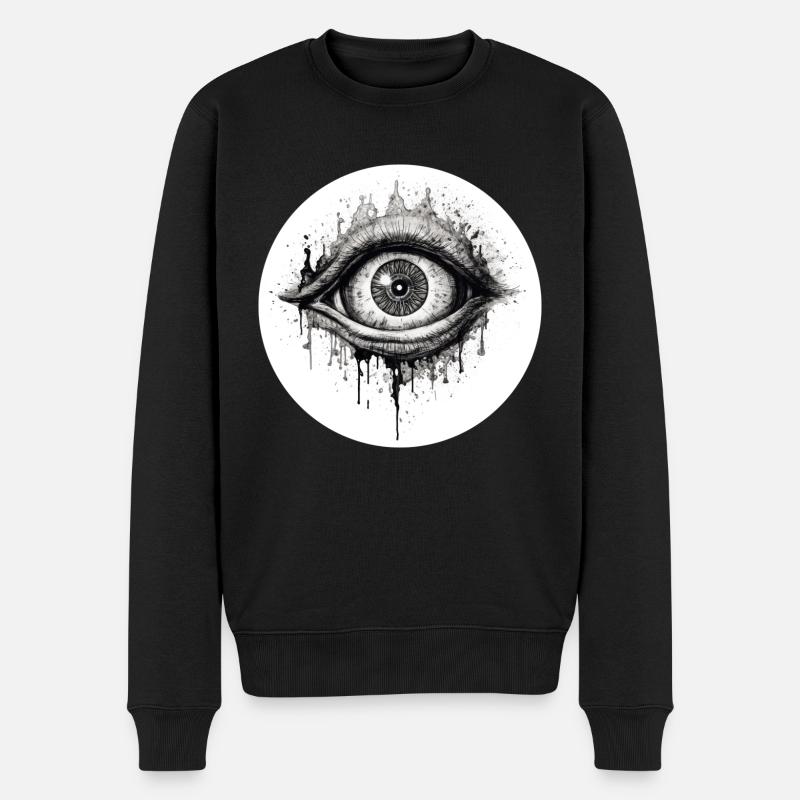 Auge - Männer Premium Bio Pullover - Schwarz