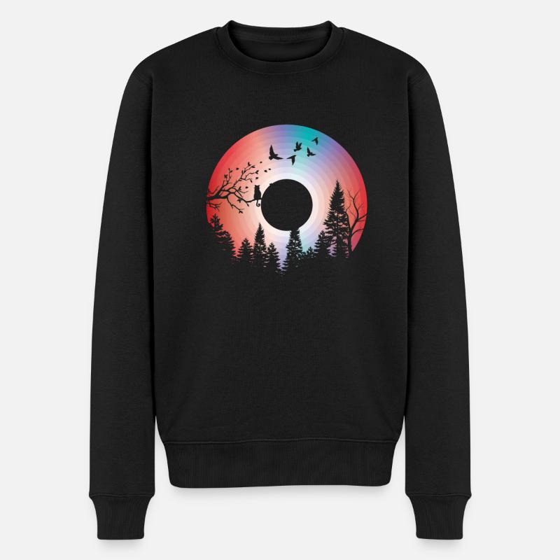 Natur-Schallplatte - Männer Premium Bio Pullover - Schwarz