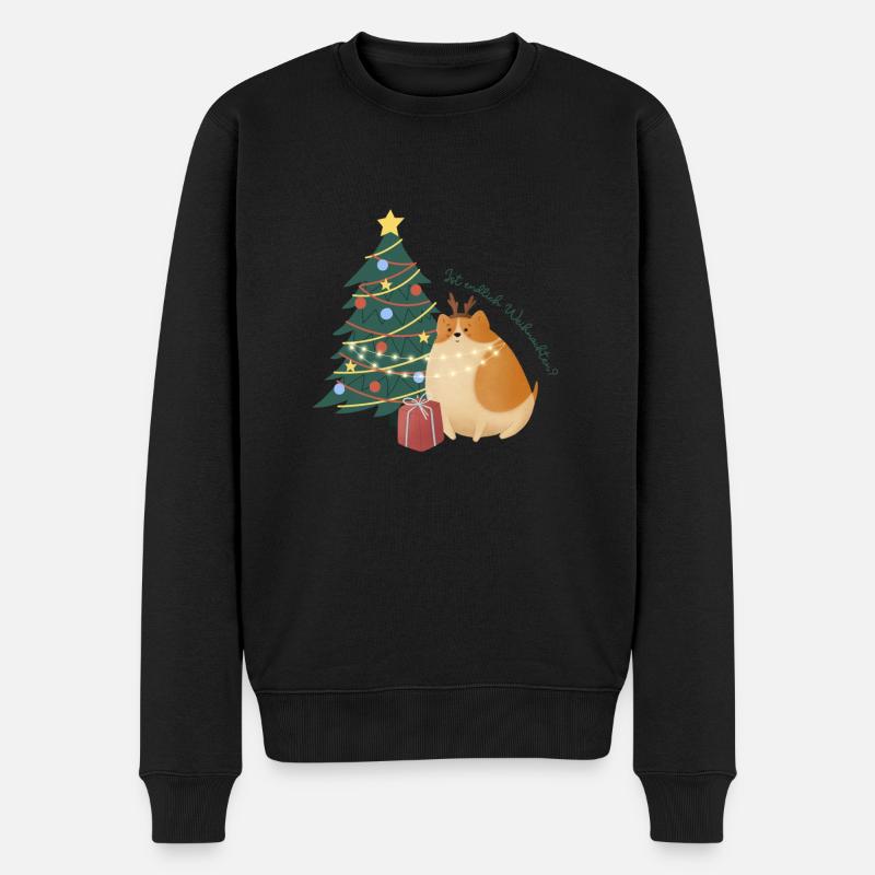 Ist endlich Weihnachten? - Männer Premium Bio Pullover - Schwarz