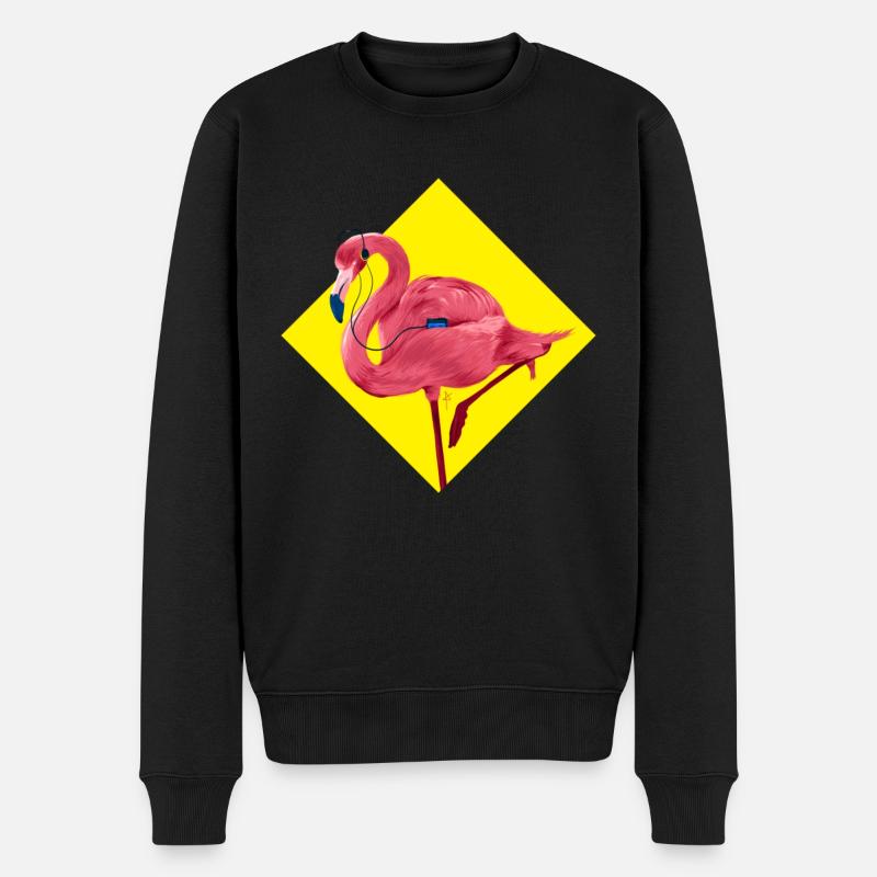 Flamenco Flamingo T-Shirt - Männer Premium Bio Pullover - Schwarz
