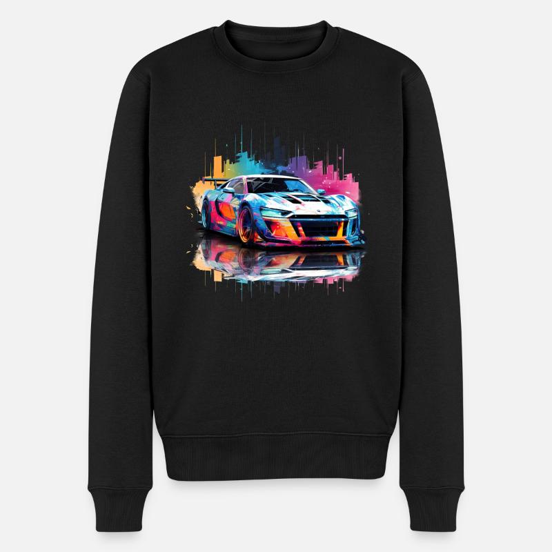 Lebendige Geschwindigkeit - Abstrakter Sportwagen - Männer Premium Bio Pullover - Schwarz