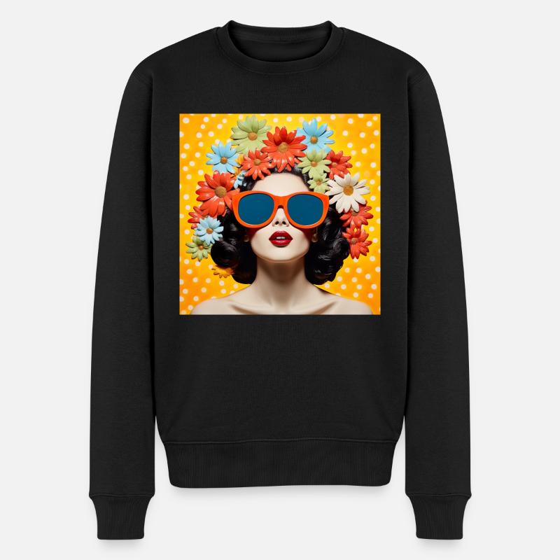 Têtes de fleurs, capitules - Pull Premium bio Homme - noir