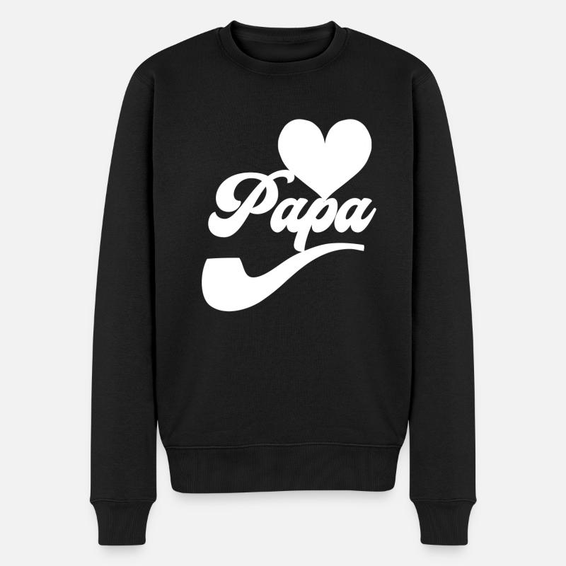 Ich liebe Papa - Männer Premium Bio Pullover - Schwarz