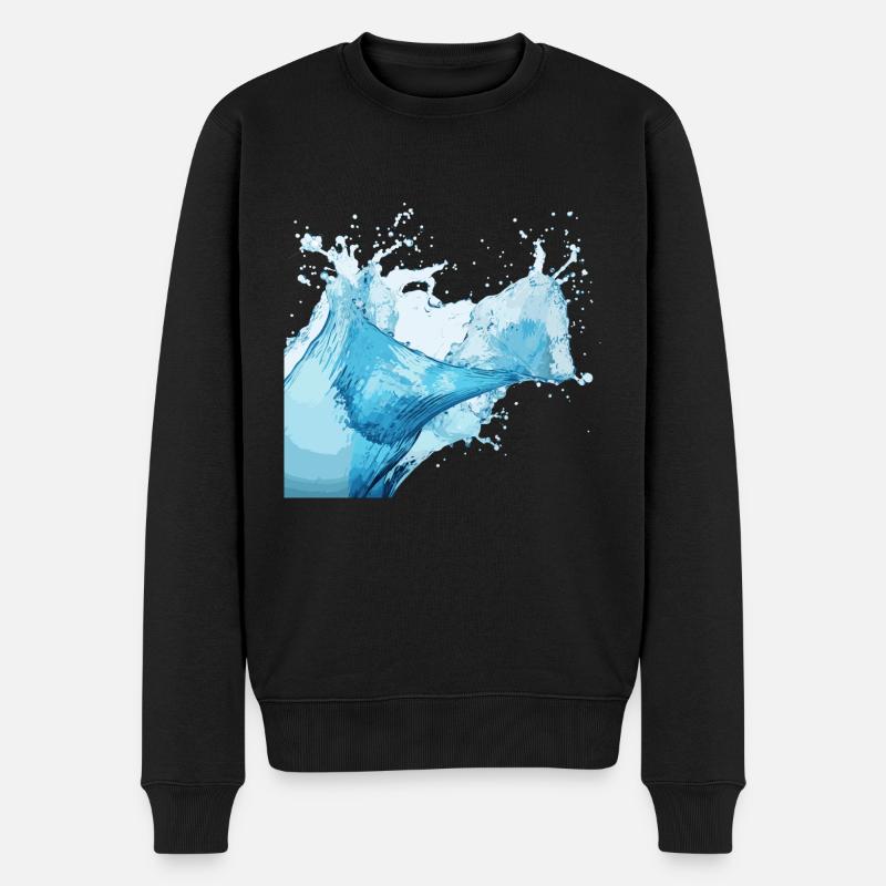 Wasserspritzer! - Männer Premium Bio Pullover - Schwarz