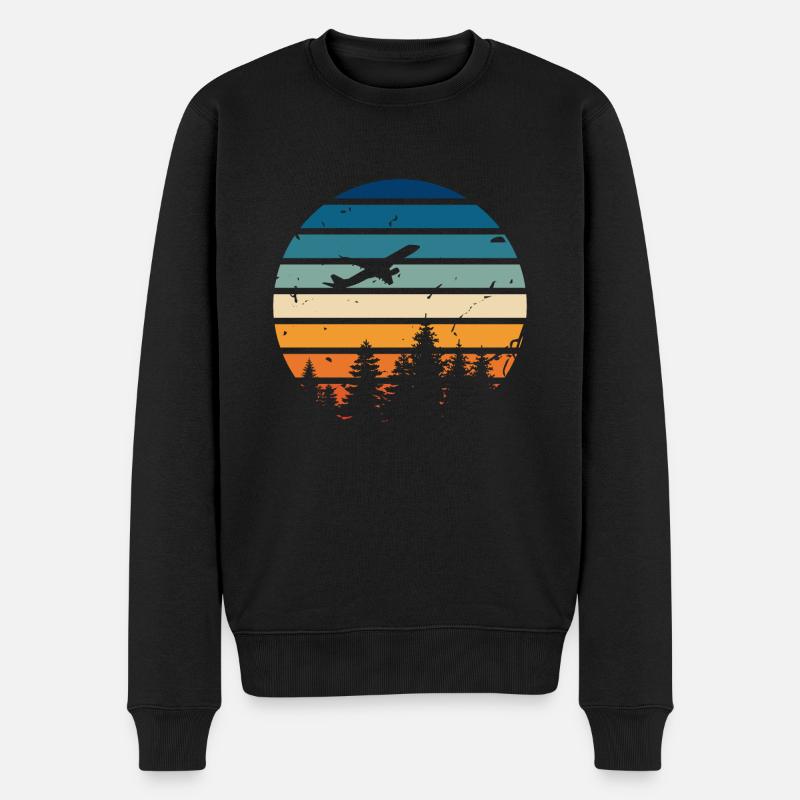 avion Rétro - Pull Premium bio Homme - noir