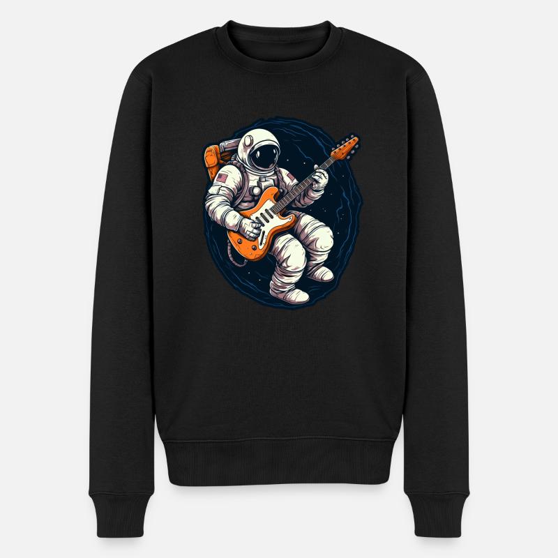 Astronaute avec guitare space guitariste - Pull Premium bio Homme - noir