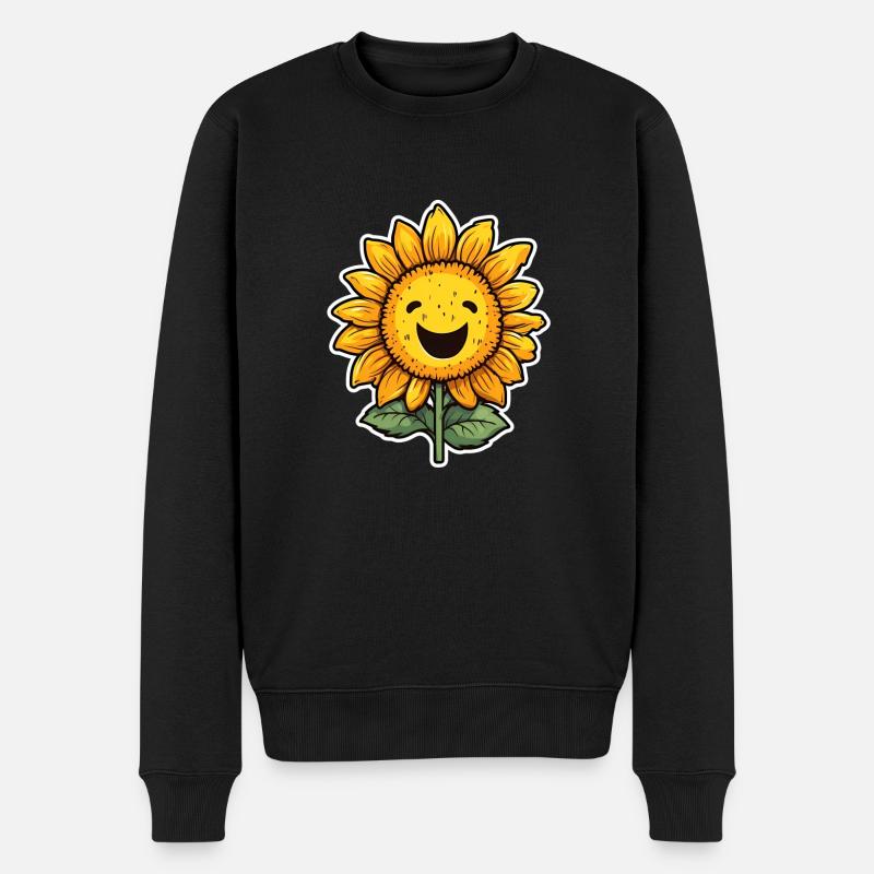 Tournesol riant joyeux - Pull Premium bio Homme - noir