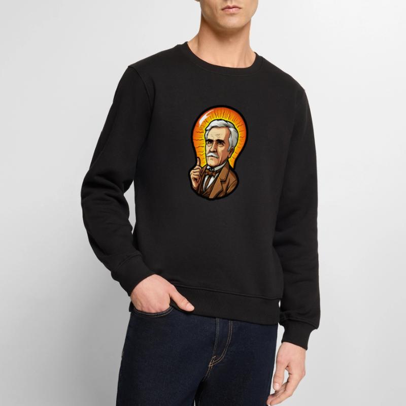 Eddison Light Bulb Physics Electrical Engineering Men's Premium Organic Jumper