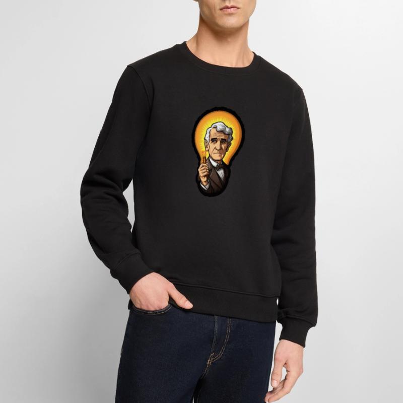 Eddison Light Bulb Physics Electrical Engineering Men's Premium Organic Jumper