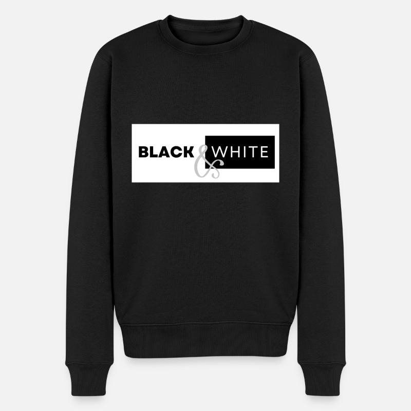 Black and White - Männer Premium Bio Pullover - Schwarz