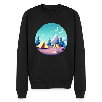 Camping Wohnmobil Geschenk Wohnwagen Camp Zelten - Männer Premium Bio Pullover - Schwarz - Vorne - Nico (187cm)
