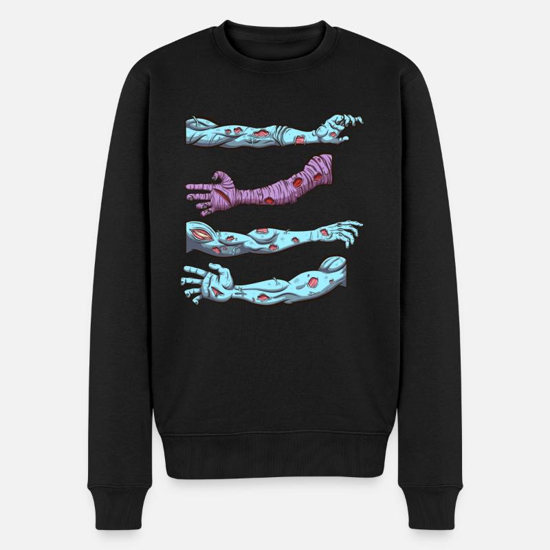 Zombie-Hände - Männer Premium Bio Pullover - Schwarz
