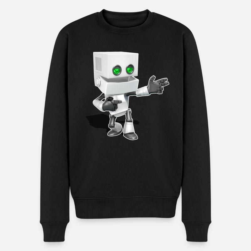 Chibi Robot - Pull Premium bio Homme - noir