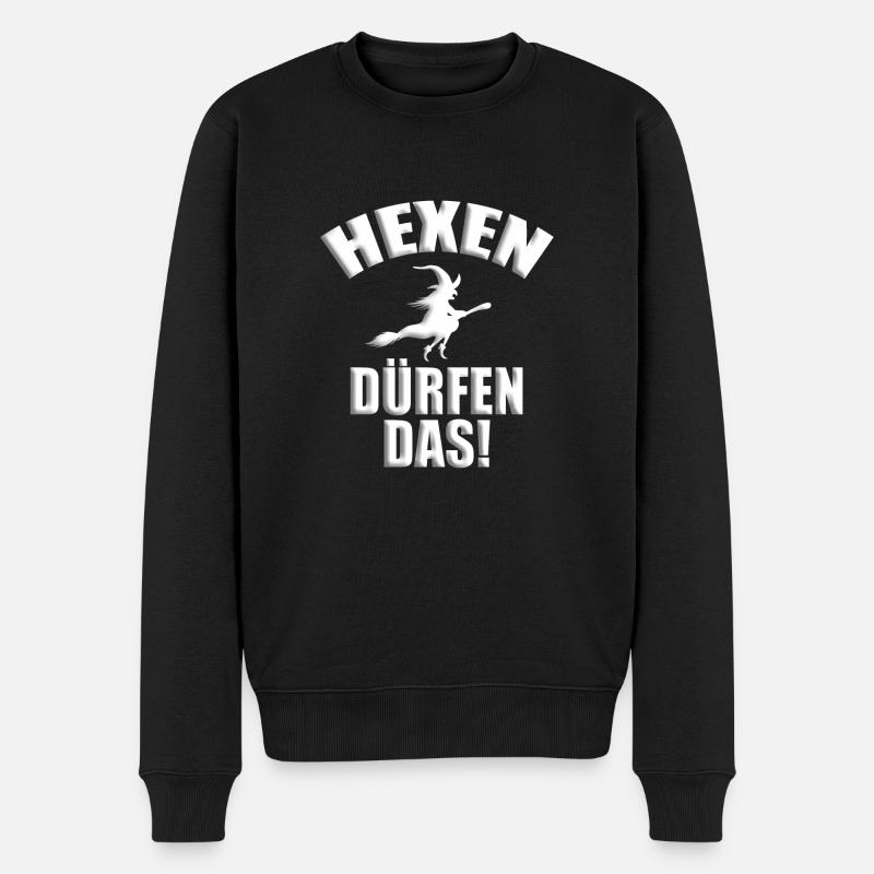 HEXEN DÜRFEN DAS - HALLOWEEN - HEXE - Männer Premium Bio Pullover - Schwarz